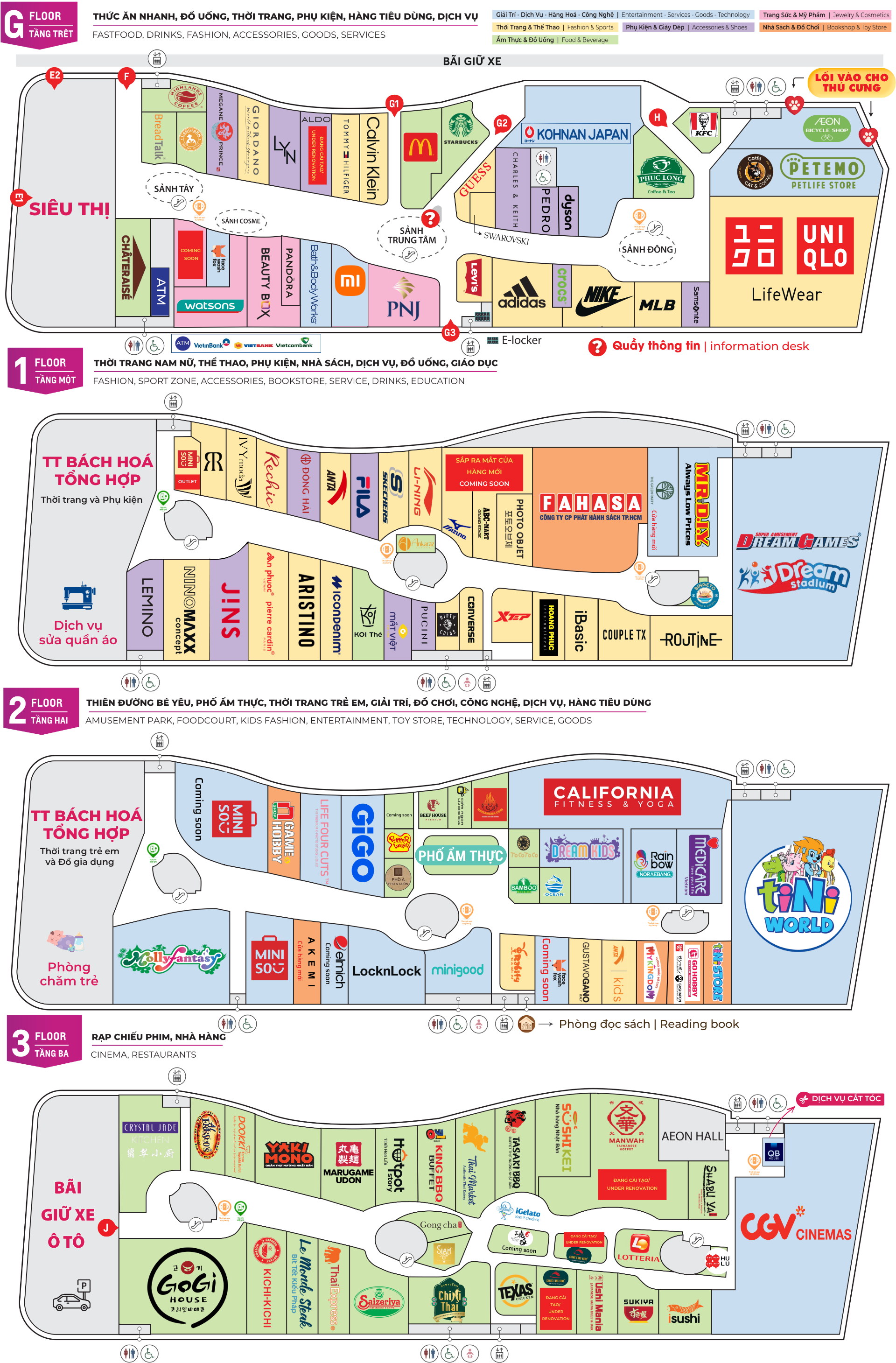 Bản đồ sàn AEON MALL Bình Tân