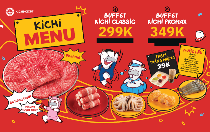 Cập nhật menu Kichi Kichi 2026 kèm mức giá, ưu đãi mới nhất