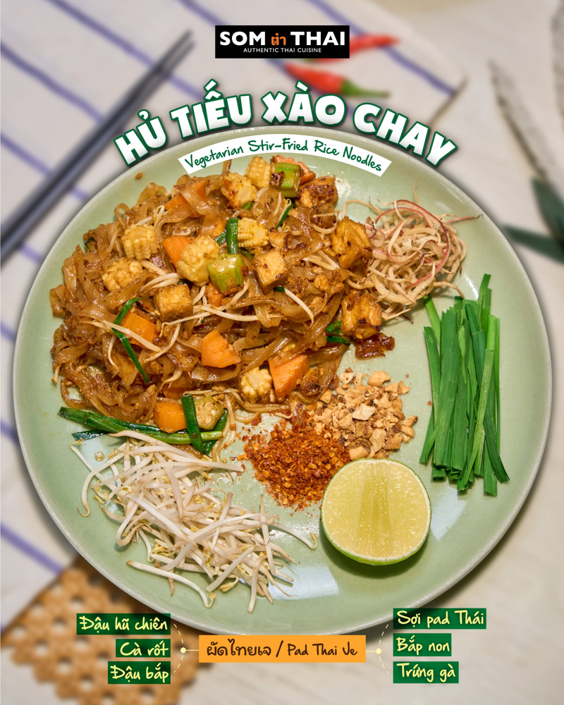 Hủ tiếu x&agrave;o chay tại Som Tum Thai