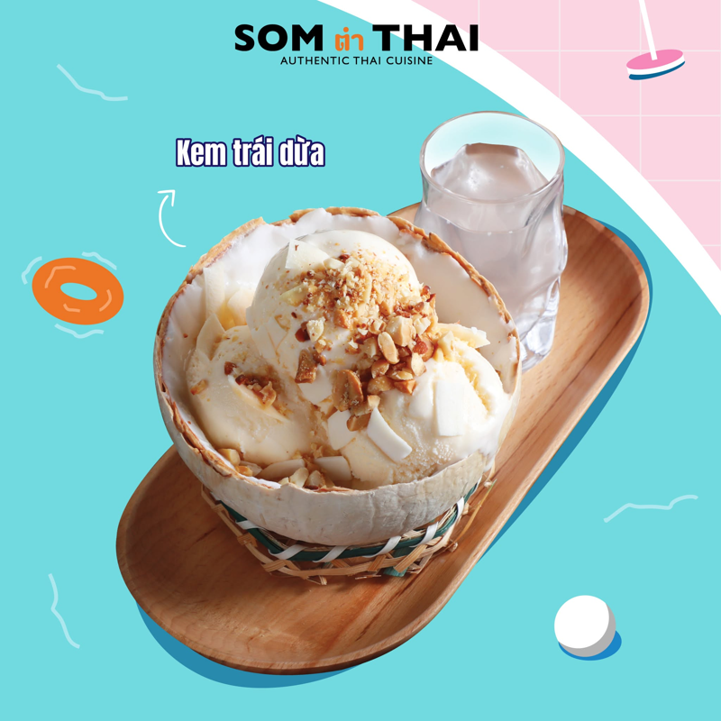 Kem tr&aacute;i dừa tại Som Tum Thai