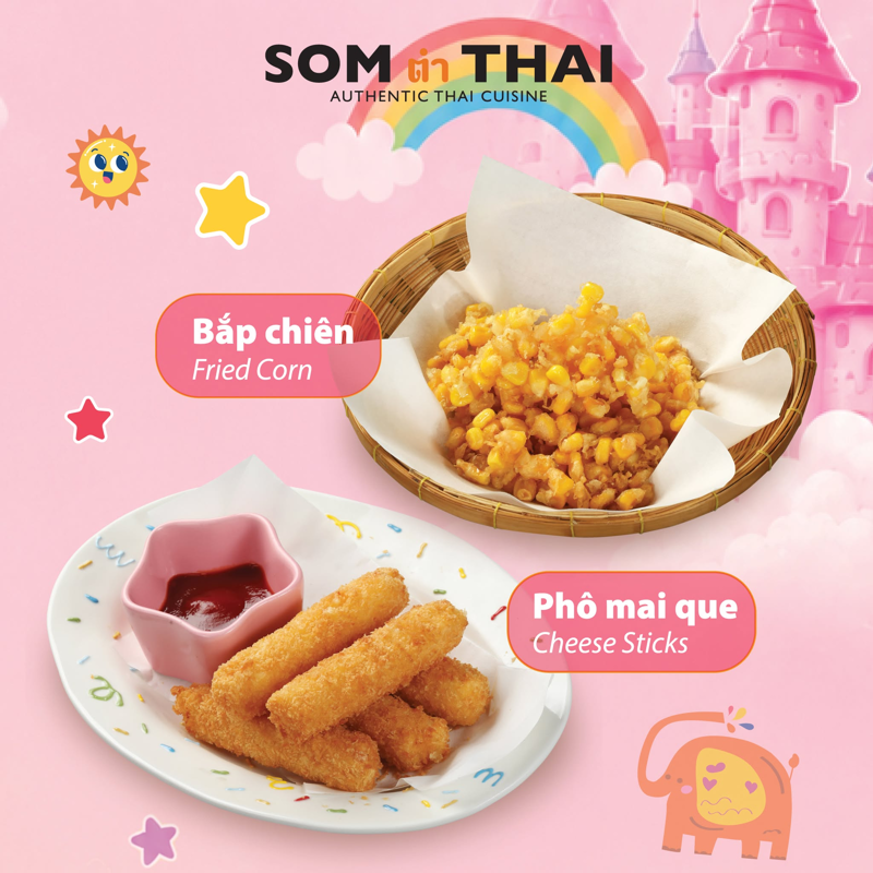 Bắp chi&ecirc;n v&agrave; ph&ocirc; mai que tại Som Tum Thai