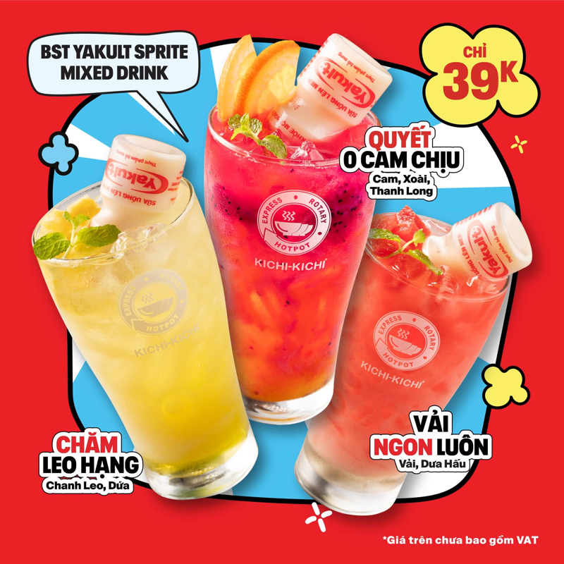 Bộ ba món nước mới “Yakult mixed drink” tại Kichi Kichi