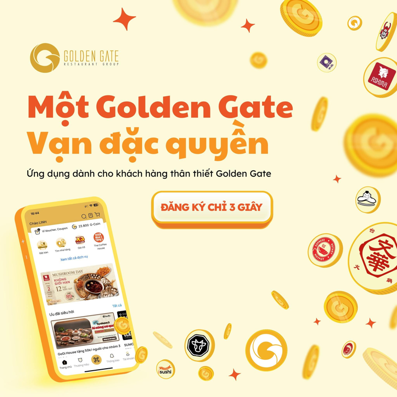 Đặt bàn tại Kichi Kichi thông qua ứng dụng Golden Gate